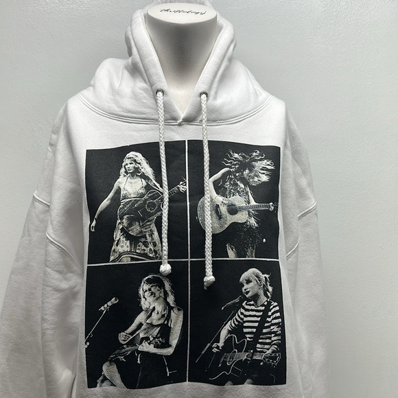 Taylor Swift The Eras Official Tour Hooded Sweatshirt Hoodie White Unisex Large - Picture 3 of 8